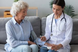 woman-and-healthcare-provider-discussing-finding-long-term-skilled-nursing-care