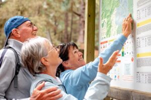 Seniors thinking about the importance of a senior living community's location