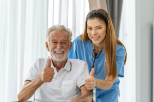 A man who knows that overcoming fears about moving to senior living is important.