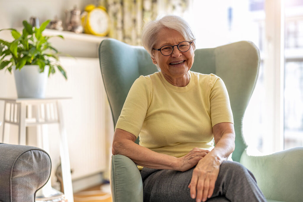 A senior thinking about preventing falls and accidents at home